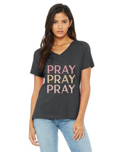 Load image into Gallery viewer, Pray On It Premium Ladies' Relaxed Jersey V-Neck T-Shirt | 6405