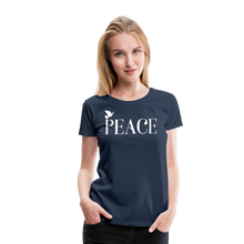Load image into Gallery viewer, PEACE-Premium Woman's T - navy