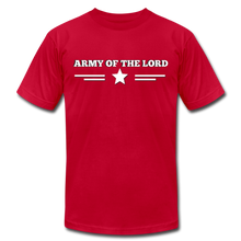 Load image into Gallery viewer, ARMY OF THE LORD-Unisex Jersey T-Shirt by Bella + Canvas - red