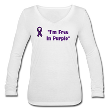 Load image into Gallery viewer, Free-Women’s Long Sleeve V-Neck Flowy Tee - white