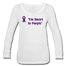 Load image into Gallery viewer, Smart-Women’s Long Sleeve V-Neck Flowy Tee - white