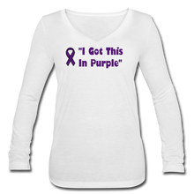 Load image into Gallery viewer, I Got This-Women’s Long Sleeve V-Neck Flowy Tee - white