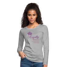 Load image into Gallery viewer, Royalty Velvet Print-Women's Premium Long Sleeve T-Shirt - heather gray