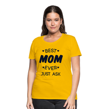 Load image into Gallery viewer, Best Mom Ever/Black Glittery Bling Women’s Premium T-Shirt - sun yellow