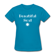 Load image into Gallery viewer, Beautiful Soul Women's T-Shirt-whtpt - turquoise