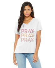 Load image into Gallery viewer, Pray On It Premium Ladies' Relaxed Jersey V-Neck T-Shirt | 6405
