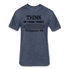 Load image into Gallery viewer, THINK-MEN'S Fitted Cotton/Poly T-Shirt by Next Level - heather navy
