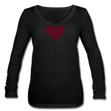 Load image into Gallery viewer, lOVE LIKE-Women’s Long Sleeve  V-Neck Flowy Tee - black
