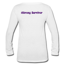 Load image into Gallery viewer, Loved-Women’s Long Sleeve  V-Neck Flowy Tee - white
