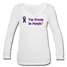 Load image into Gallery viewer, Women’s Long Sleeve  V-Neck Flowy Tee - white
