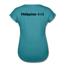 Load image into Gallery viewer, Train Hard-Women's Tri-Blend V-Neck T-Shirt - heather turquoise
