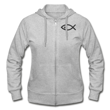 Load image into Gallery viewer, Team Jesus-Heavy Blend Women's Zip Hoodie - heather gray
