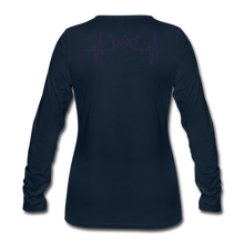Load image into Gallery viewer, Royalty Velvet Print-Women's Premium Long Sleeve T-Shirt - deep navy
