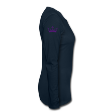 Load image into Gallery viewer, Royalty Velvet Print-Women's Premium Long Sleeve T-Shirt - deep navy
