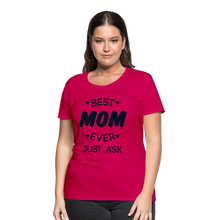 Load image into Gallery viewer, Best Mom Ever/Black Glittery Bling Women’s Premium T-Shirt - dark pink
