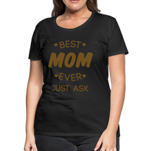 Load image into Gallery viewer, Best Mom Gold Glittery Bling Women’s Premium T-Shirt - black
