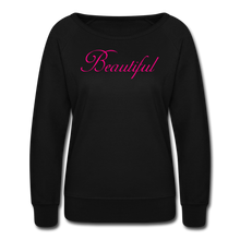 Load image into Gallery viewer, Beautiful- Glitter Print Women’s Crewneck Sweatshirt - black
