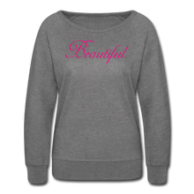 Load image into Gallery viewer, Beautiful- Glitter Print Women’s Crewneck Sweatshirt - heather gray
