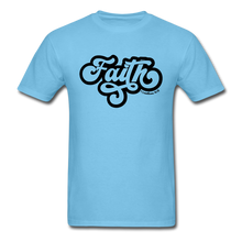 Load image into Gallery viewer, Faith retro-Unisex Classic T-Shirt - aquatic blue
